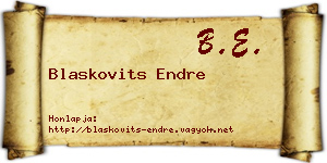 Blaskovits Endre névjegykártya